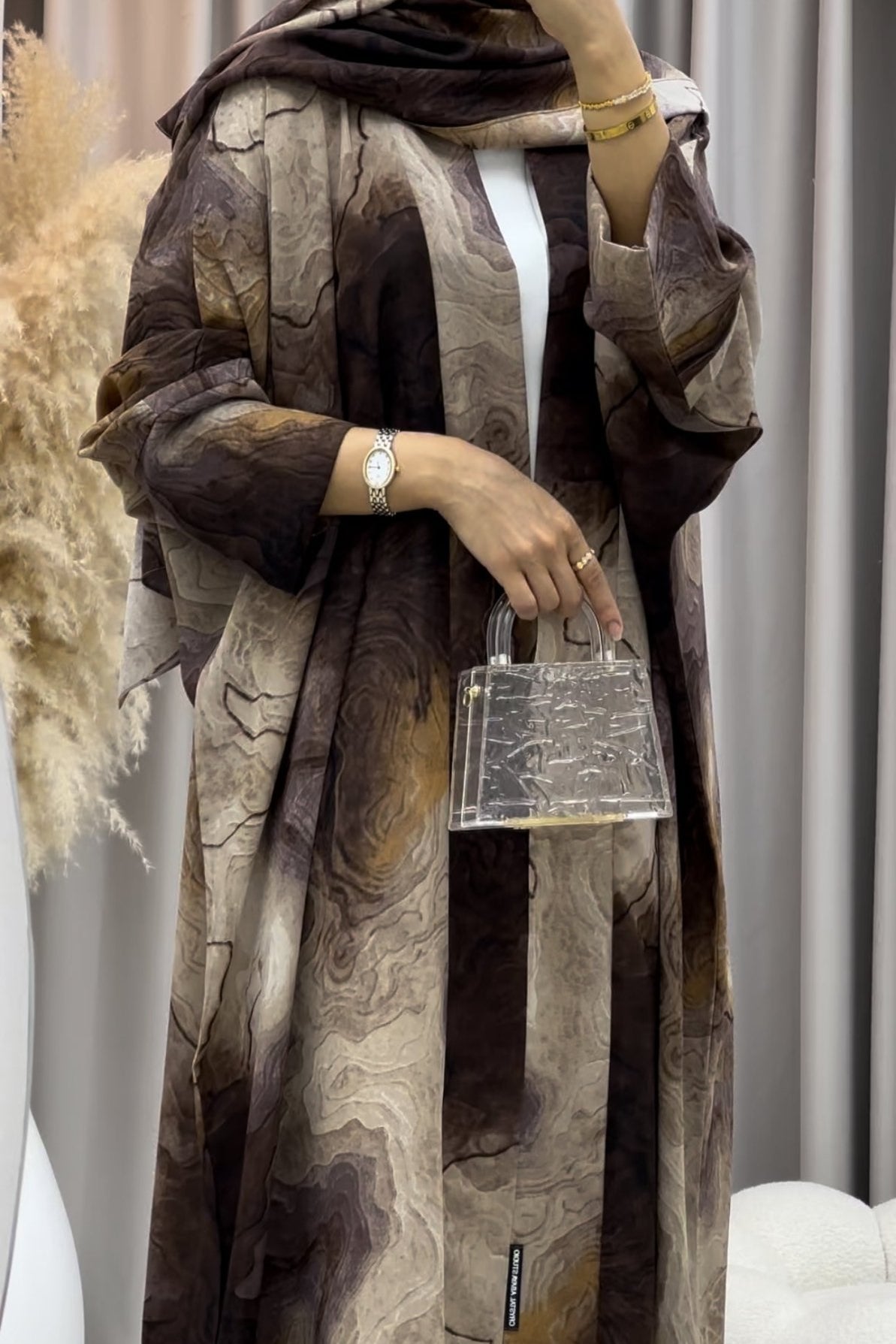 C RTW 0152 - 02 Brown Marble Abaya