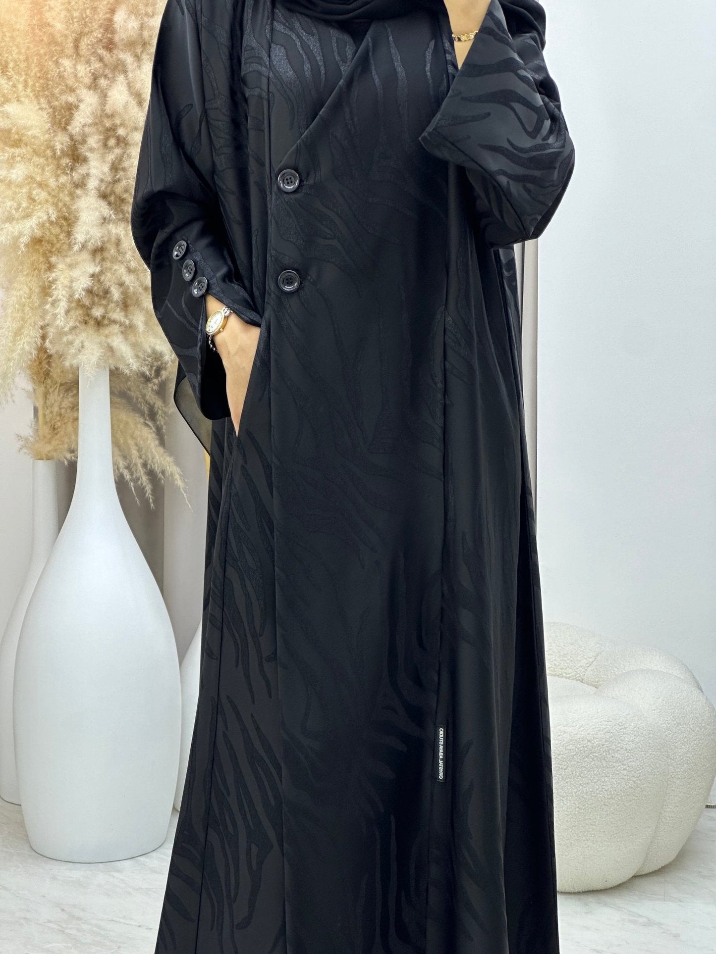 C RTW 0290 - 01 Black Ragged Abaya