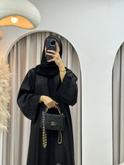 C RTW 0325 - 01 Black Moire Printed Abaya