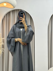 C RTW 0328-03 Grey Lace Abaya