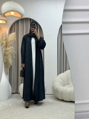 C RTW 0409 - 03 Dark Grey Printed Abaya