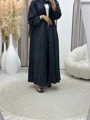 C RTW 0409 - 03 Dark Grey Printed Abaya