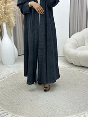 C RTW 0409 - 03 Dark Grey Printed Abaya