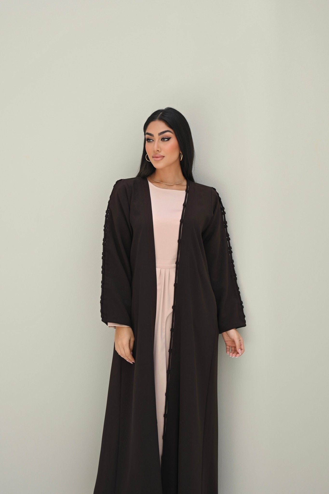 C RTW 0510 Deep Brown 3D Abaya