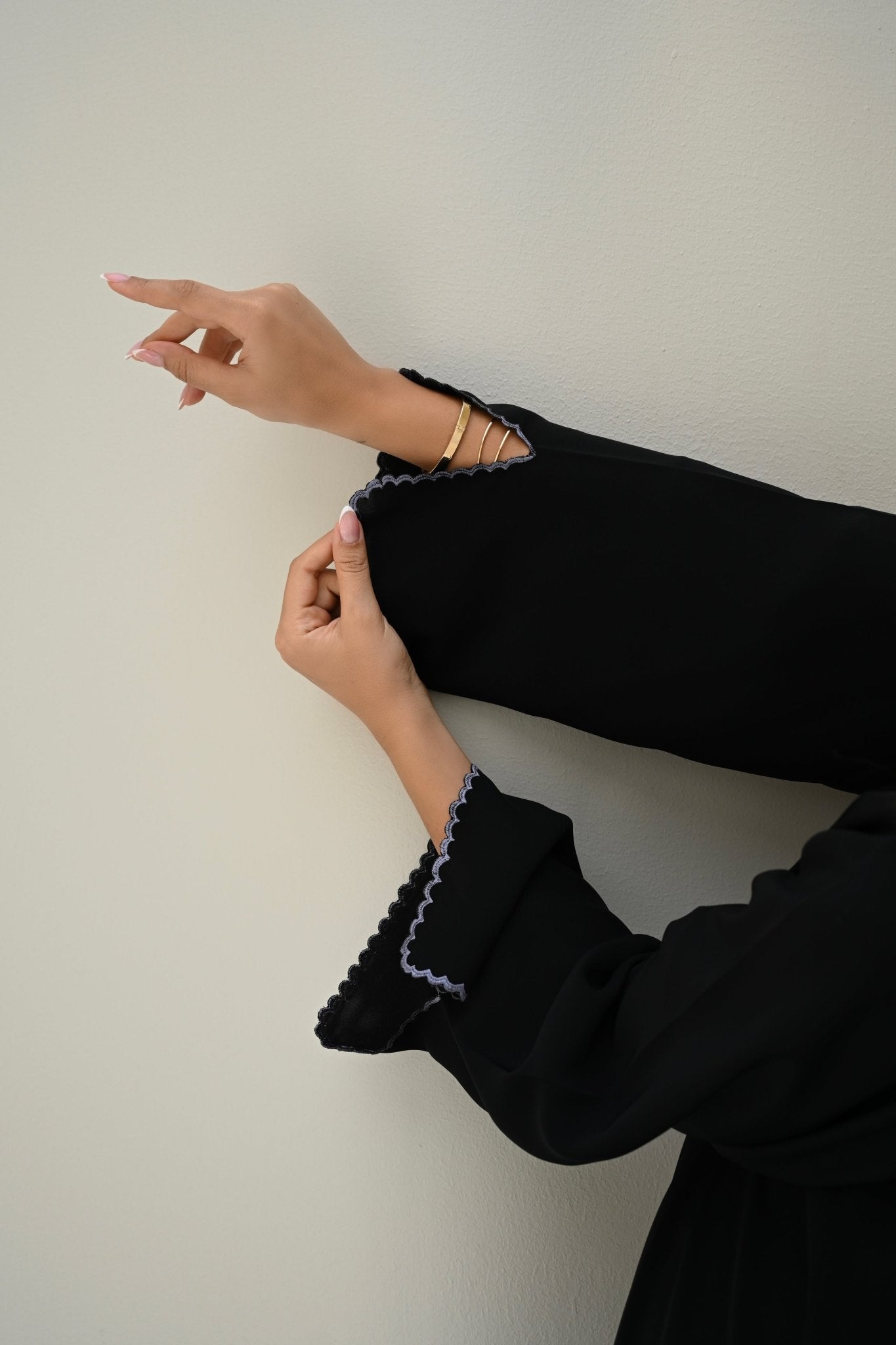 C RTW 0511 Black Embroidered Work Abaya