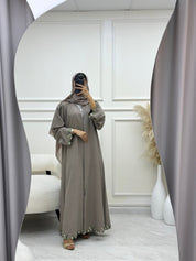 C RTW 0620 Embroidered Beige Abaya