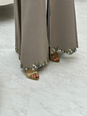 C RTW 0620 Embroidered Beige Abaya
