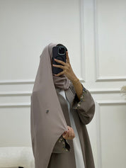 C RTW 0620 Embroidered Beige Abaya