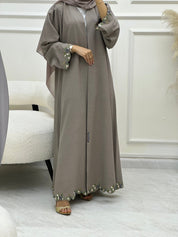 C RTW 0620 Embroidered Beige Abaya