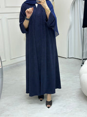 C RTW 0630 Navy Blue Glitter Stretch Abaya