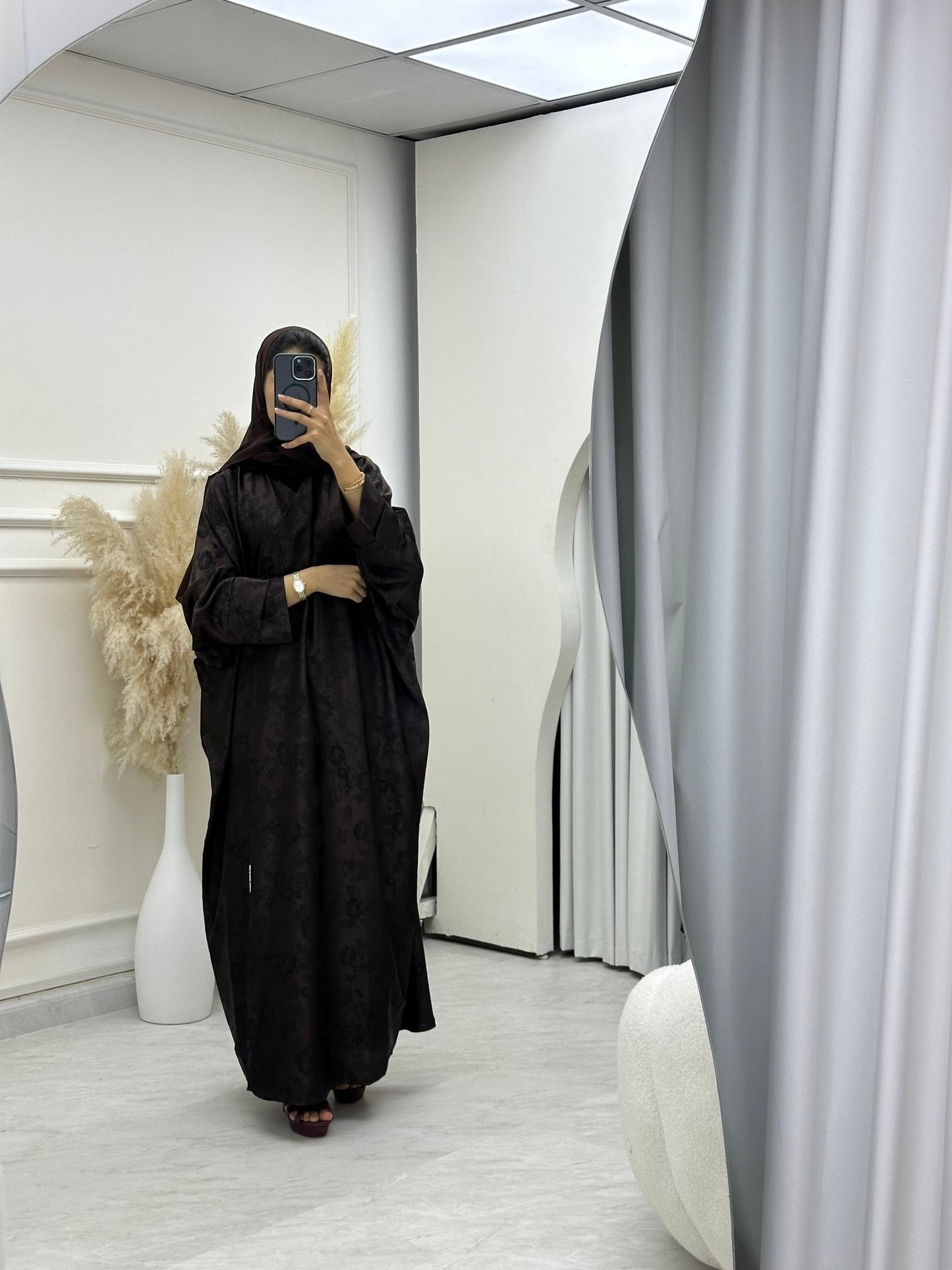 C RTW 0633 - 02 Brown Bisht Floral Abaya