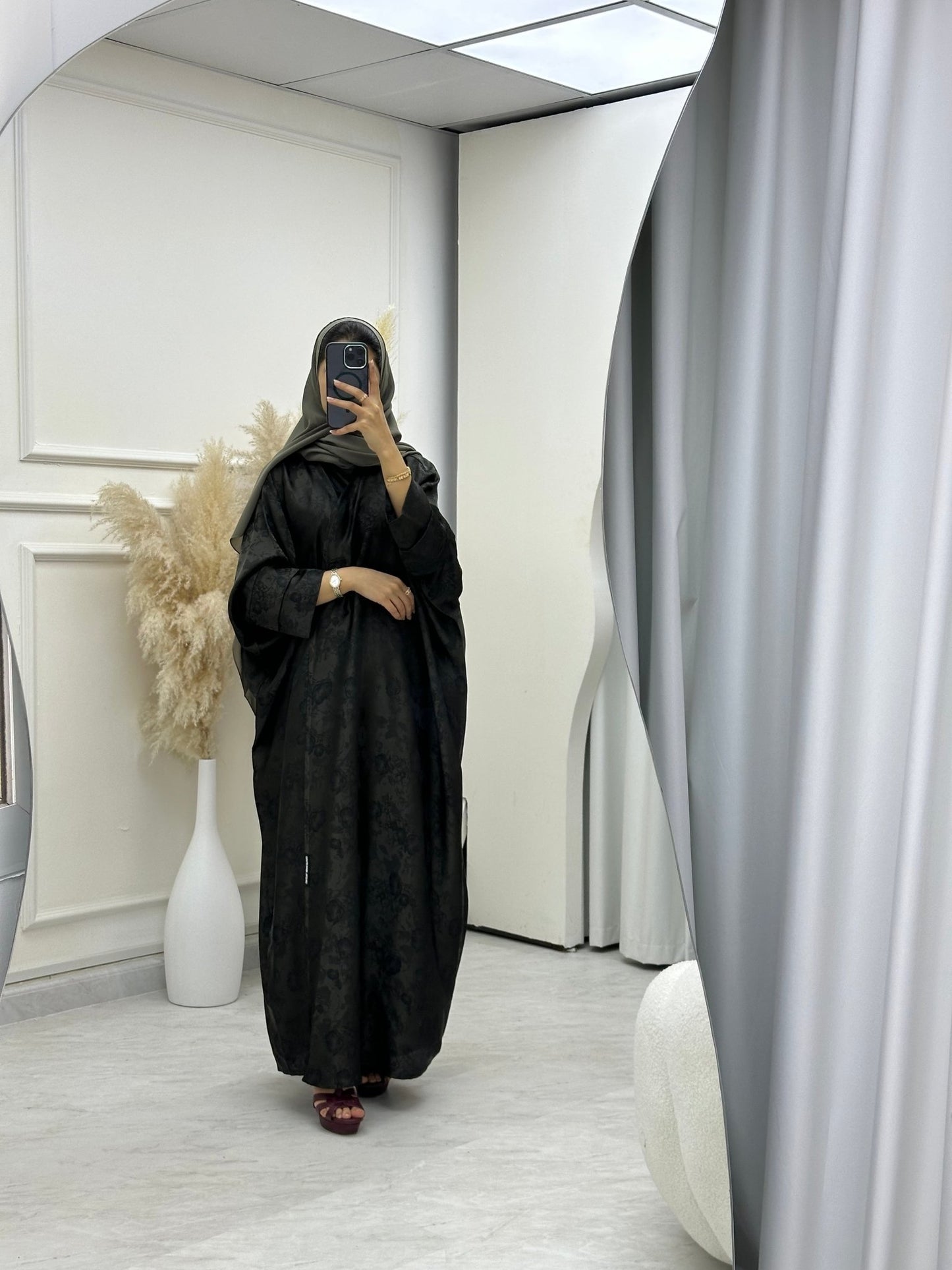 C RTW 0633 - 03 Green Bisht Floral Abaya