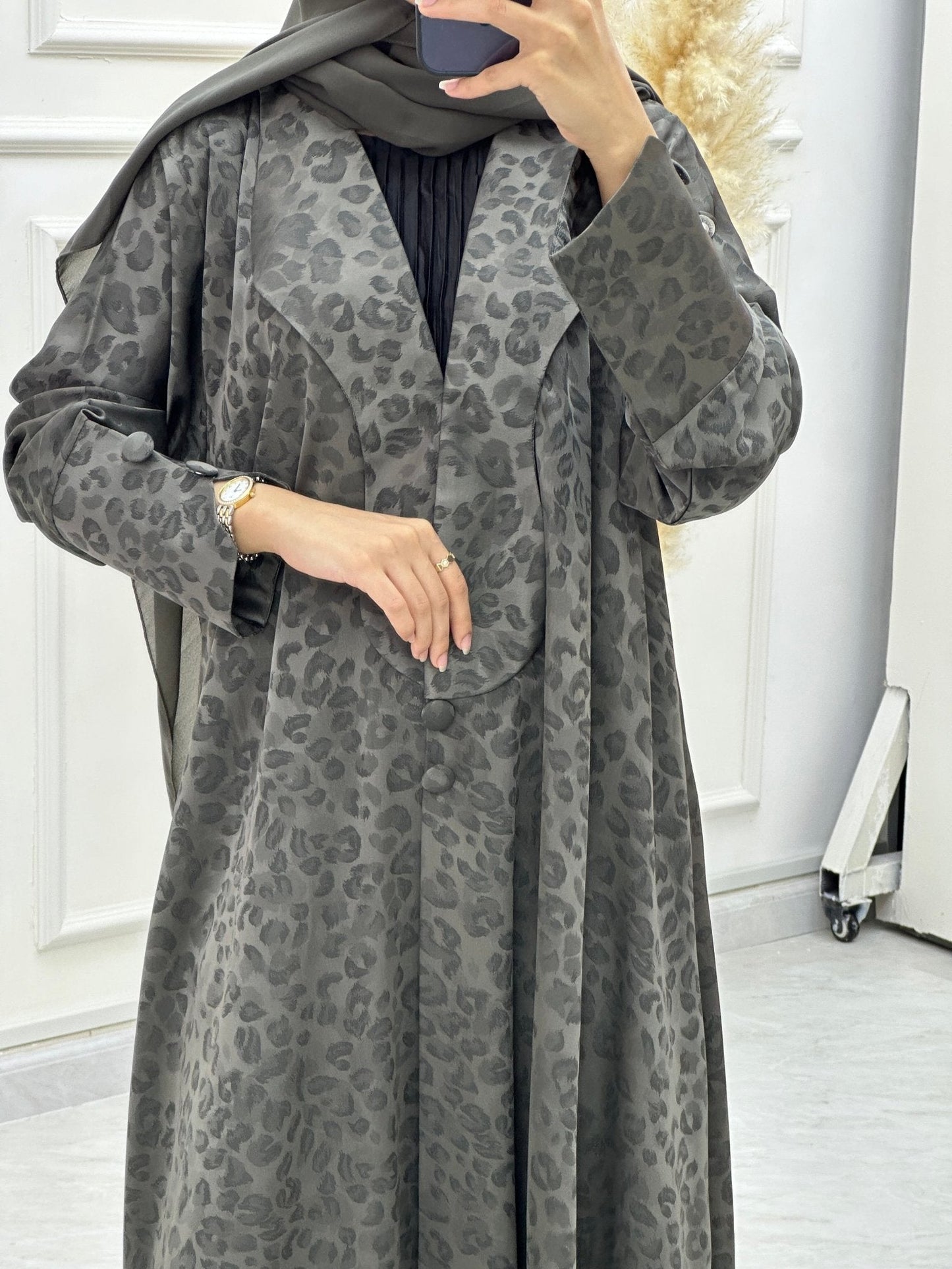 C RTW 0635 - 06 Olive Printed Abaya