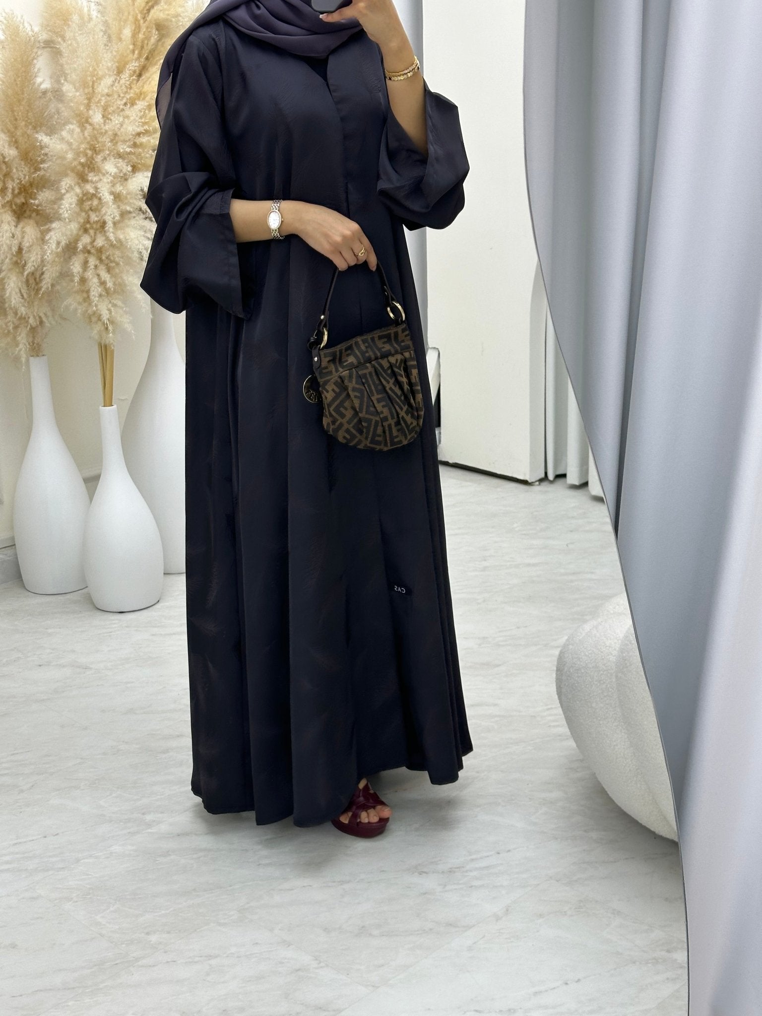 C RTW 0653 03 Purple Printed Abaya