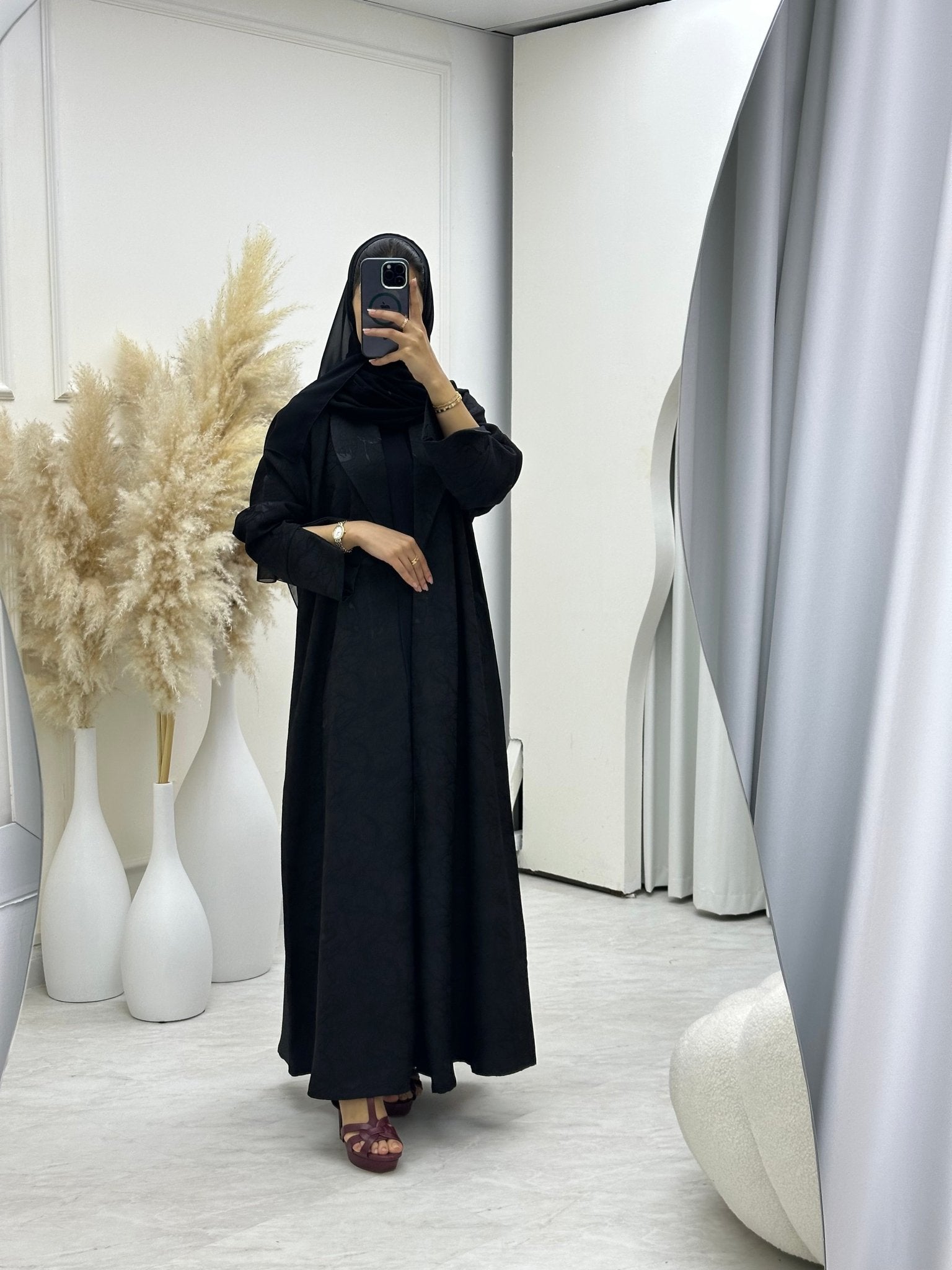 C RTW 0654 Black Coat Abaya