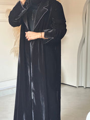 C RTW 0723 Velvet Coat Black Abaya