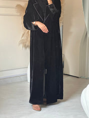 C RTW 0723 Velvet Coat Black Abaya