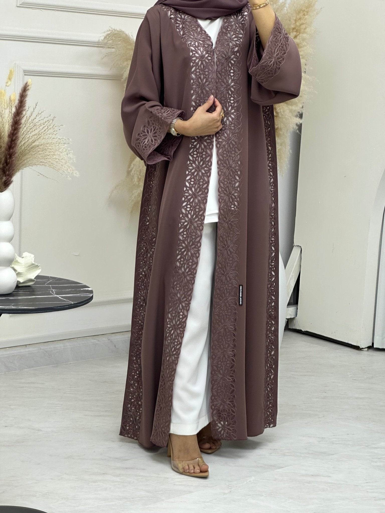 C RTW 0742 Purple Floral Abaya