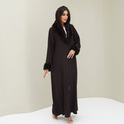 C RTW 0768 Deep Brown Fur Abaya