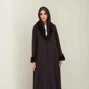 C RTW 0768 Deep Brown Fur Abaya