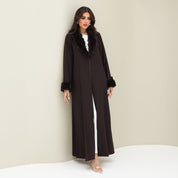C RTW 0768 Deep Brown Fur Abaya