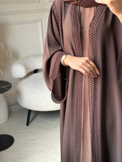 C RTW 0822 White Lace Abaya