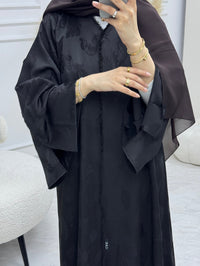 C 0885-02 Brown Printed Kloosh Abaya - XS / 49