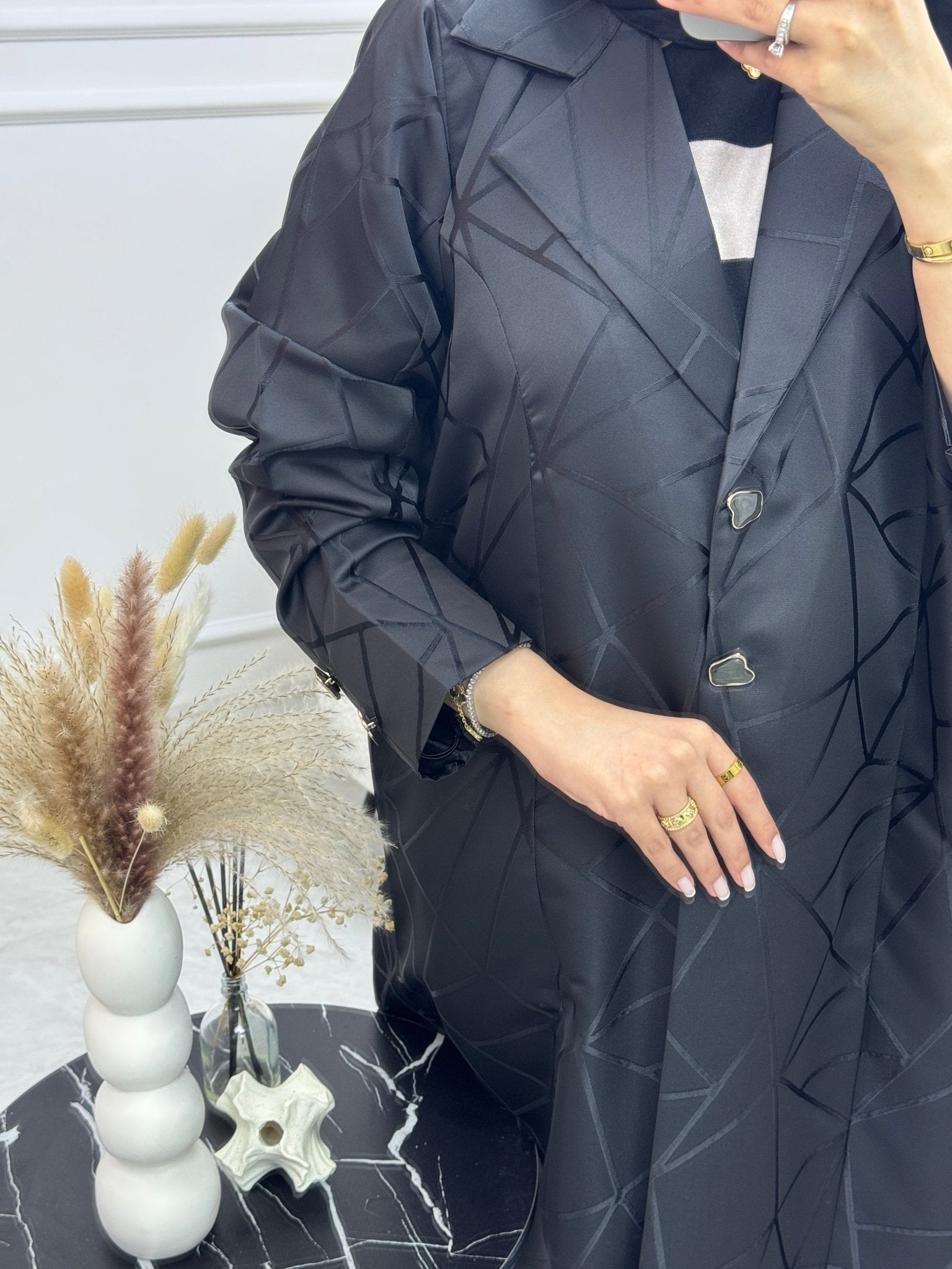 C RTW 0943 Black Coat Abaya