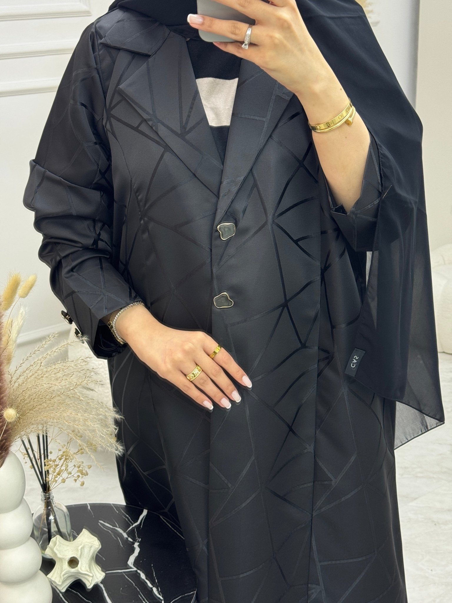 C RTW 0943 Black Coat Abaya