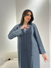 C RTW 0958 Grey Blue Coat Abaya
