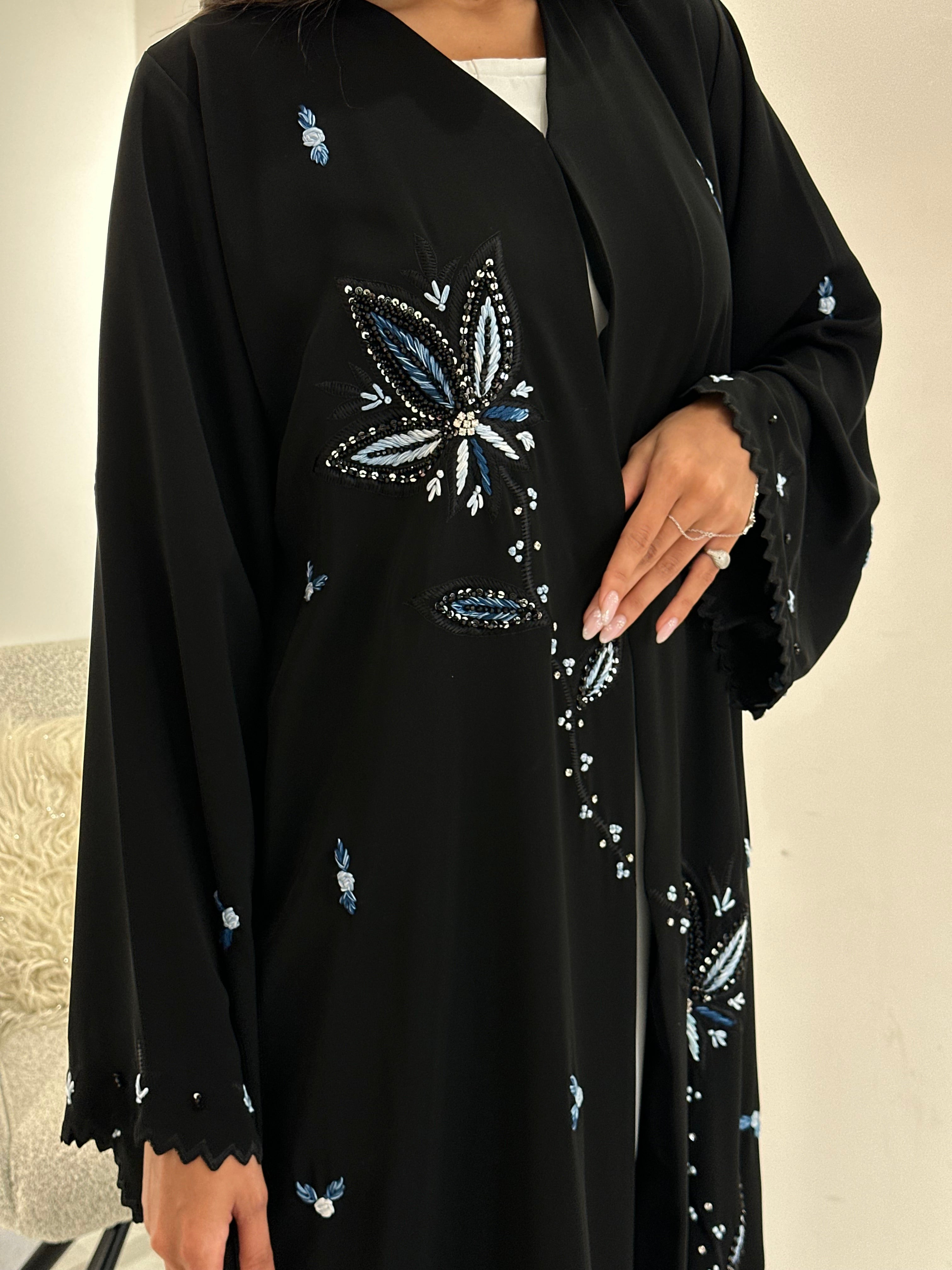 C RTW 1044 Black Embroidered Abaya
