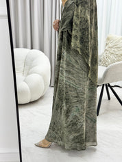 C RTW 1279-03 Olive Tie Dye Abaya