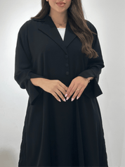C RTW 1384-01 Black Coat Abaya