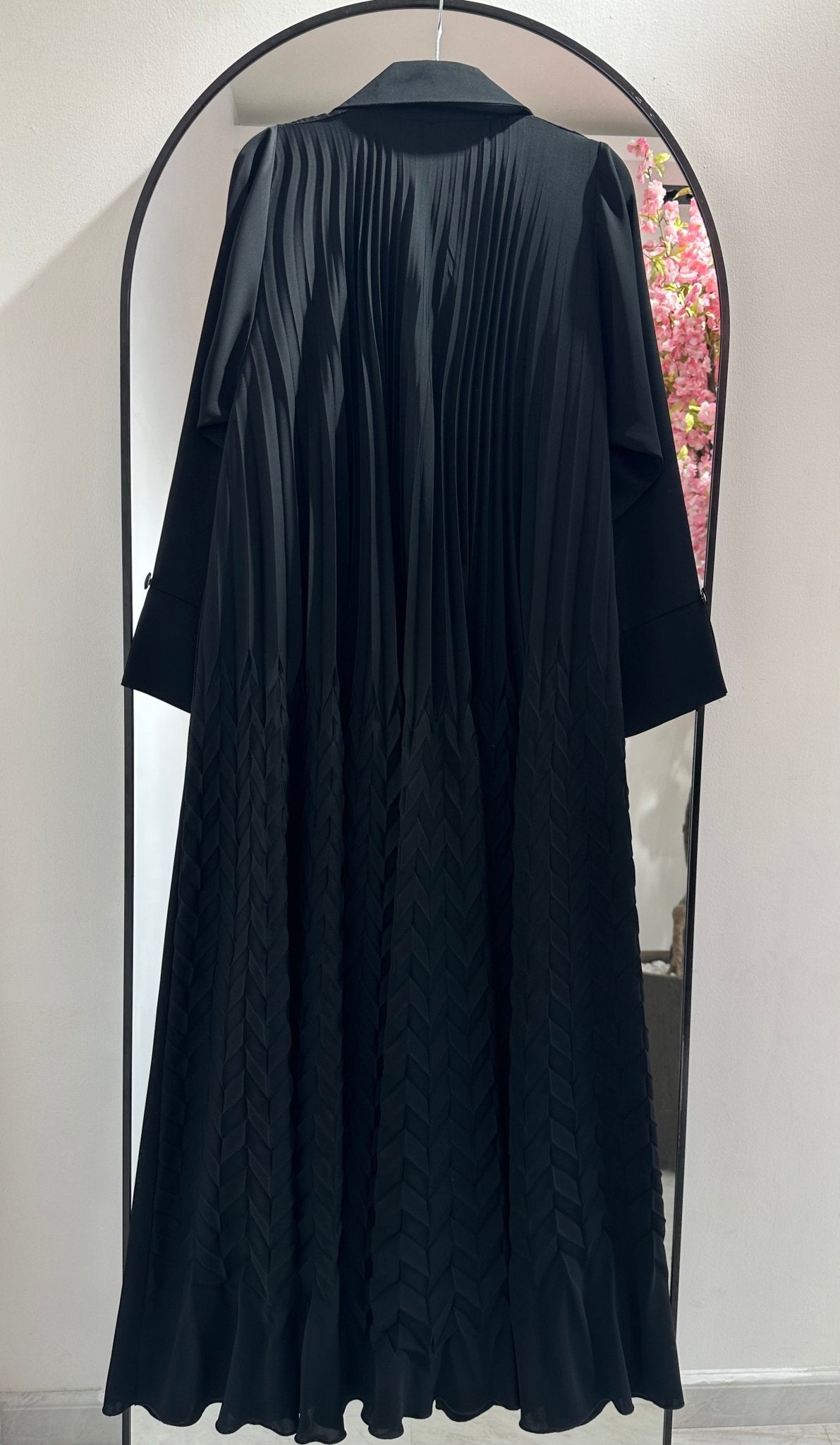 C RTW 1384-01 Black Coat Abaya