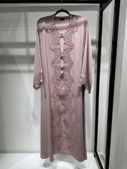 C RTW 1418-04 Rose Floral Lace Abaya