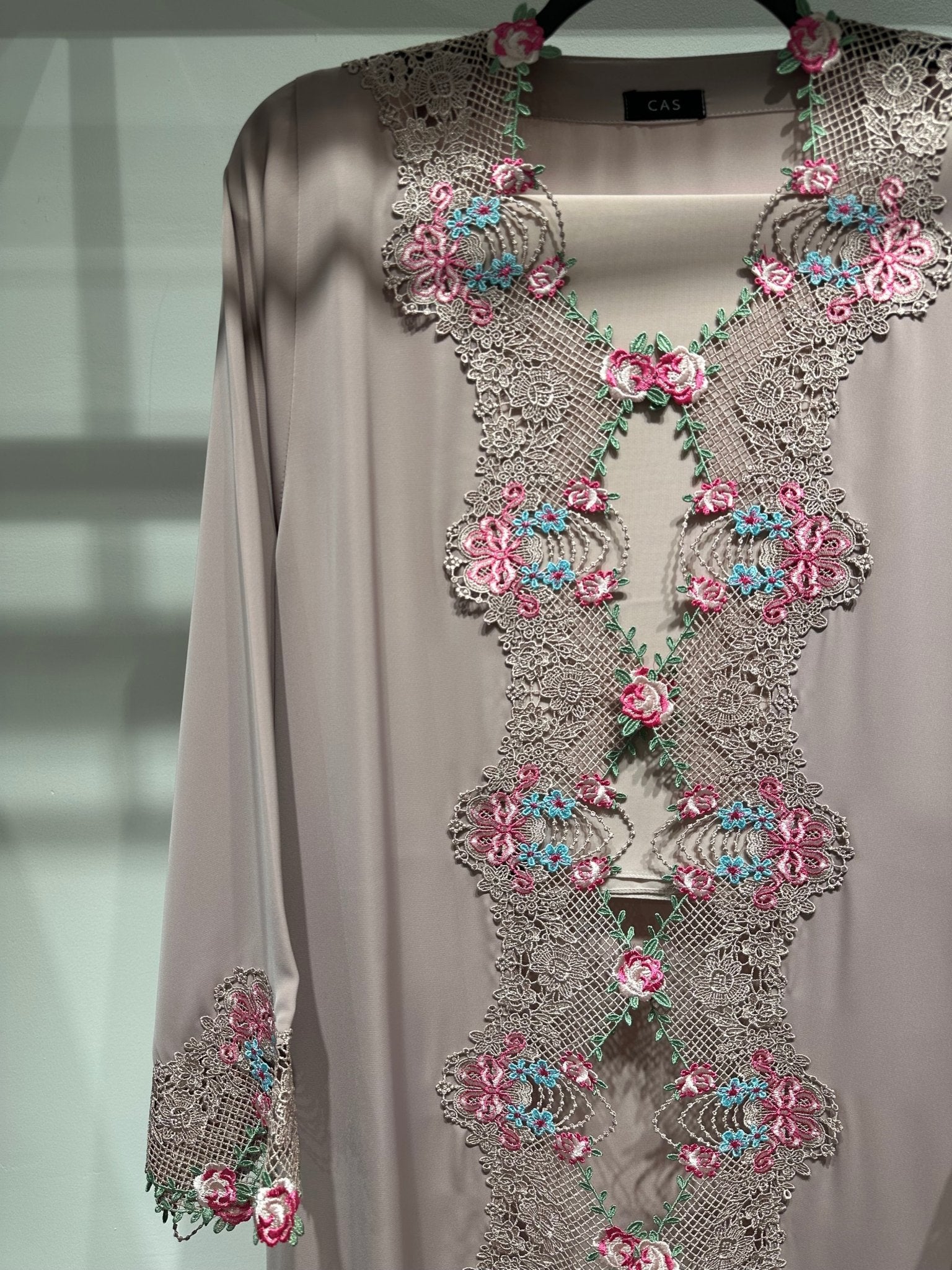 C RTW 1418-04 Rose Floral Lace Abaya
