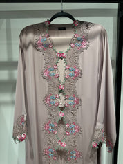 C RTW 1418-04 Rose Floral Lace Abaya