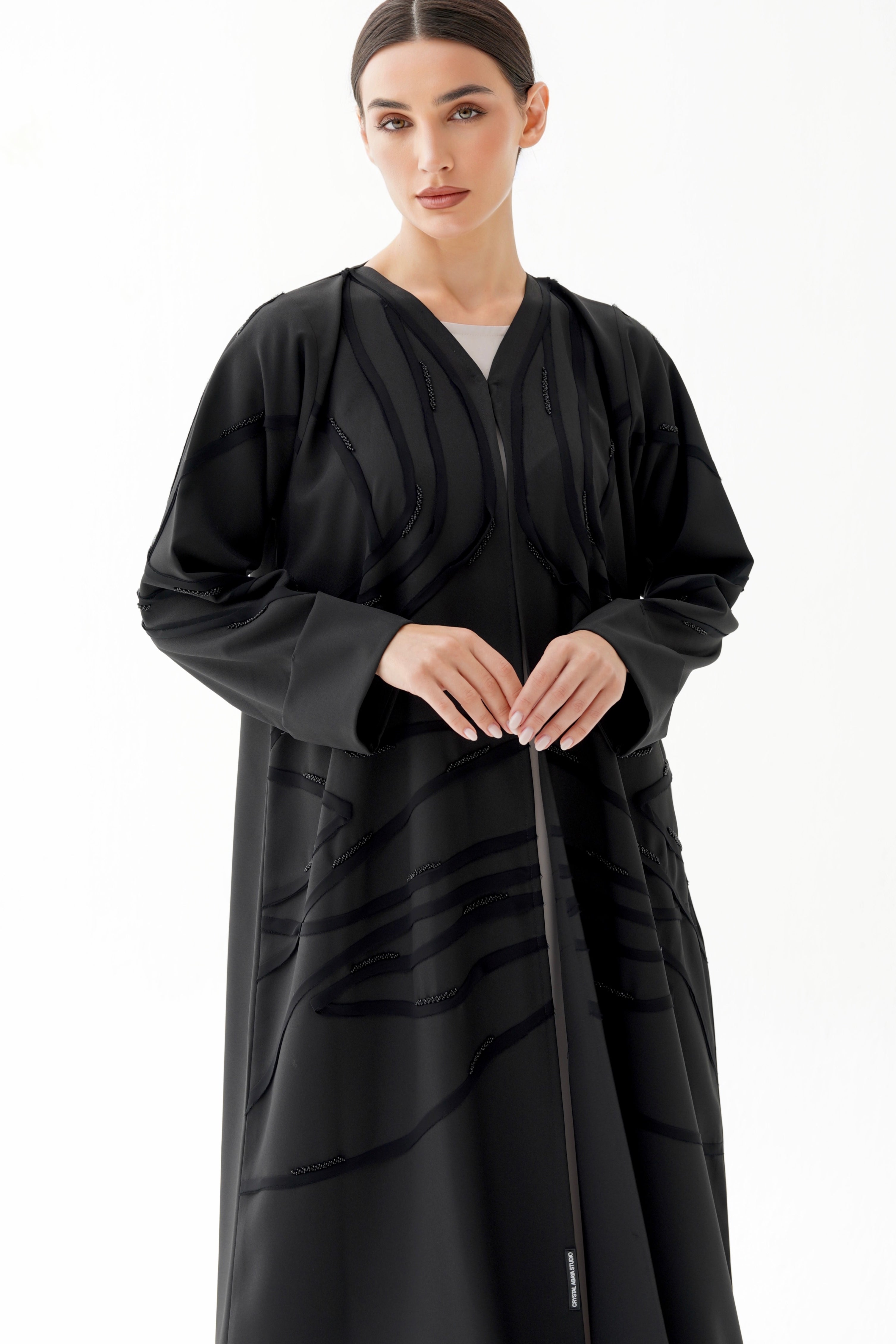 C RTW 1477 Black Beaded Abaya