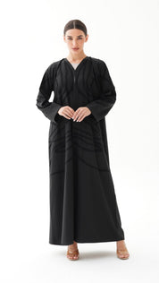 C RTW 1477 Black Beaded Abaya