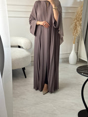 C RTW 1517-04 Ash Premium Nada Pleated Abaya