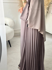 C RTW 1517-04 Ash Premium Nada Pleated Abaya