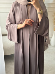C RTW 1517-04 Ash Premium Nada Pleated Abaya
