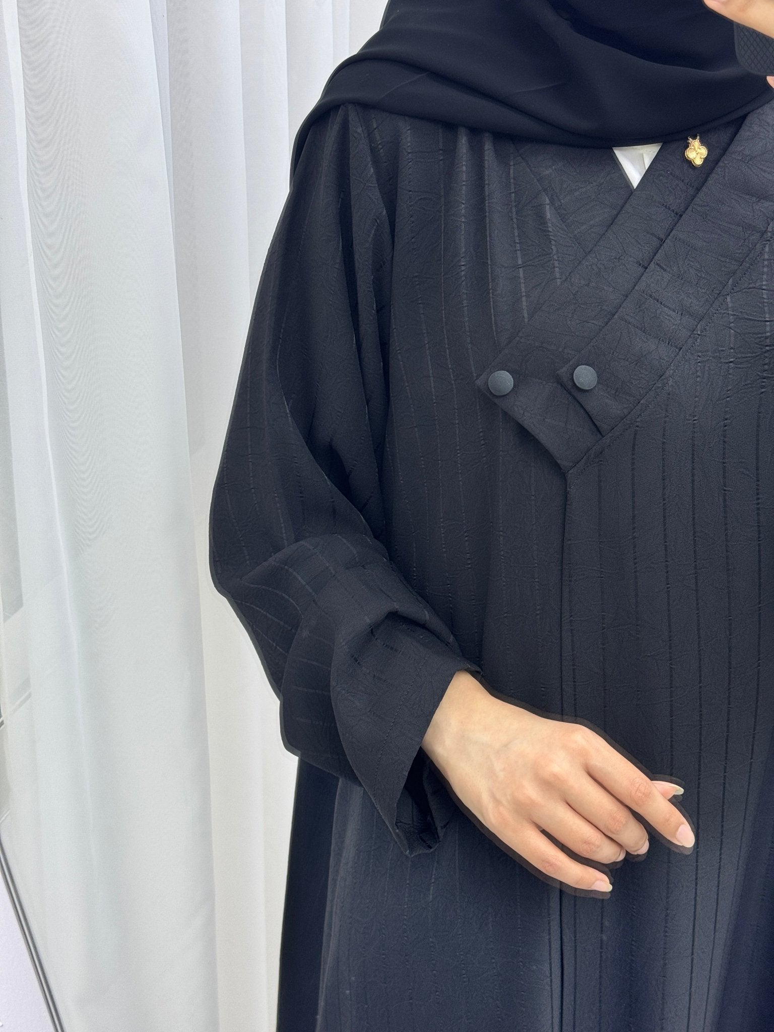 C RTW 1521 Black work Abaya