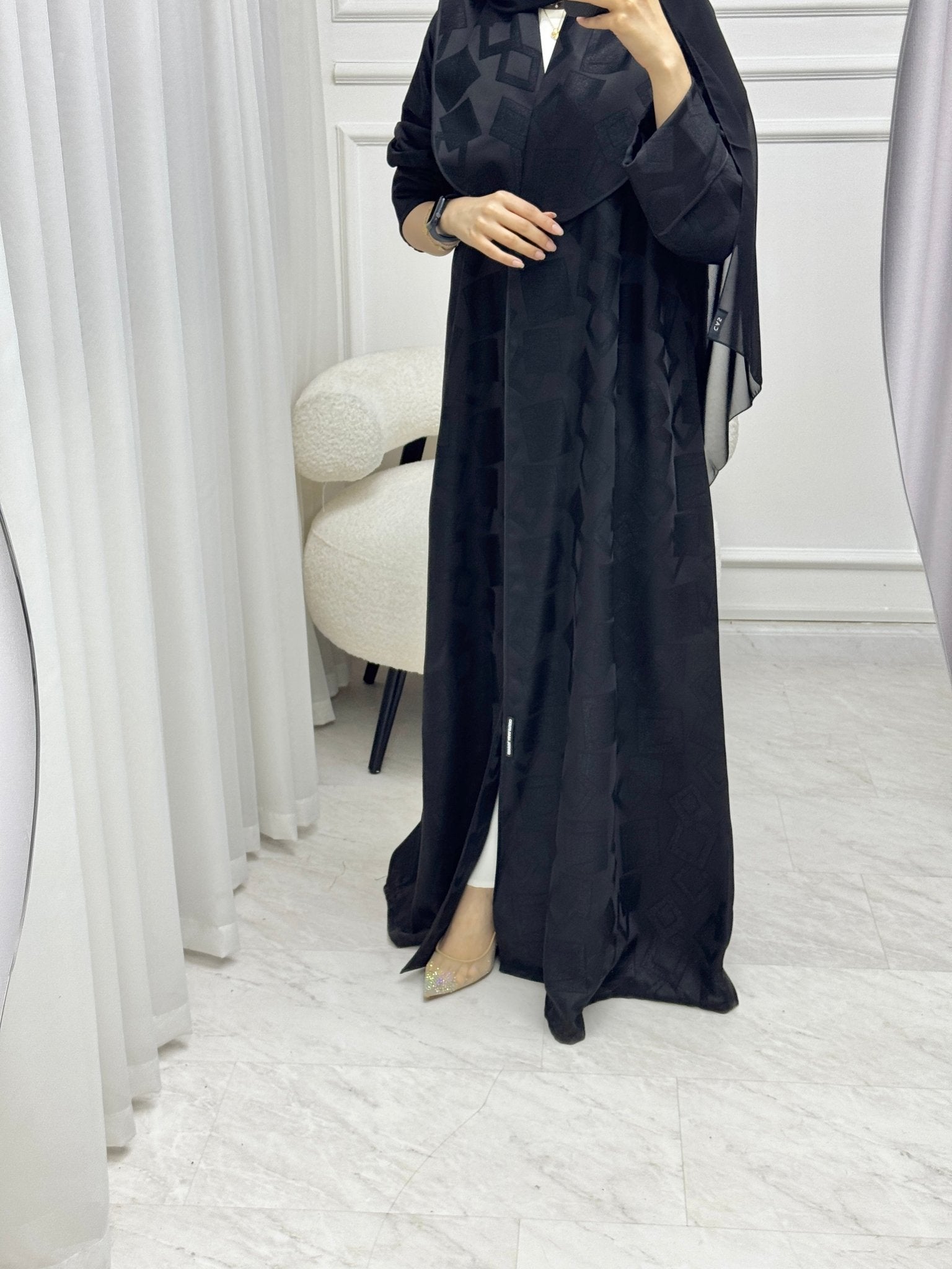 C RTW 1524 Black work Abaya