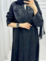C RTW 1524 Black work Abaya