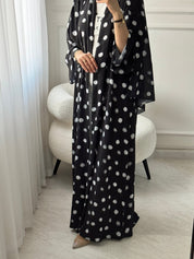 C RTW 1528-01 Black Polka Dot Abaya