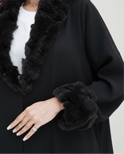C RTW 1543 Black Fur Abaya