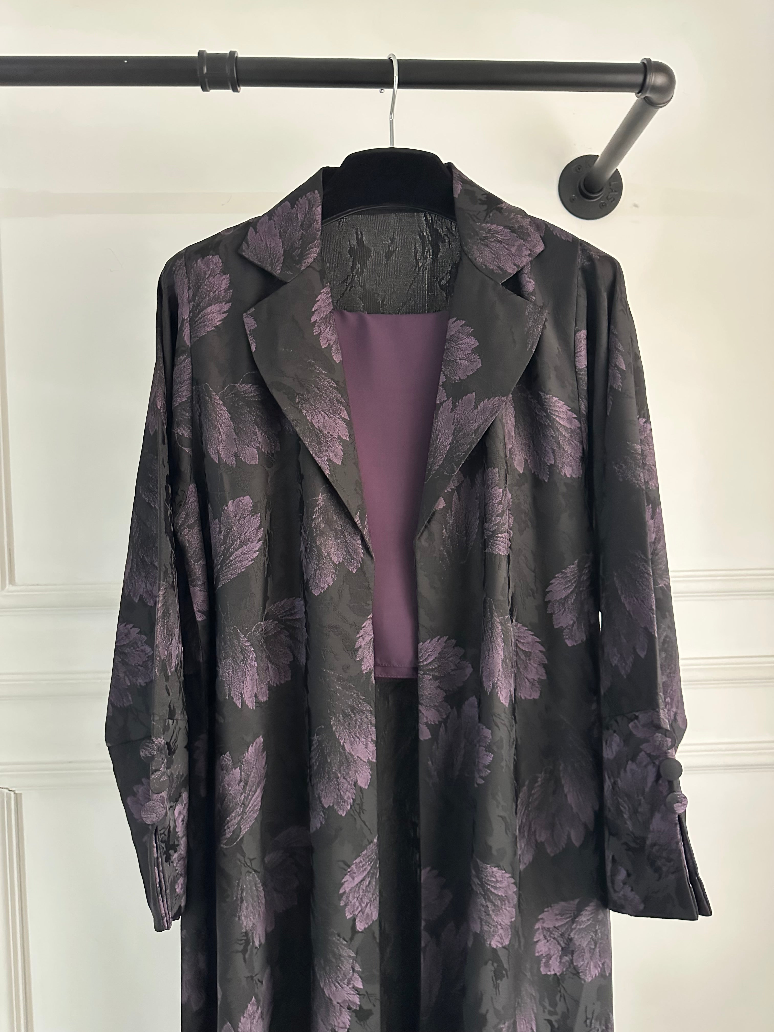 C RTW 1657 Purple Printed Abaya