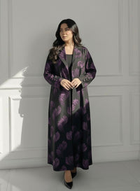 C 1657 Purple Printed Abaya - XS / 49
