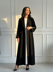 C RTW 1694 Black Work Coat Abaya